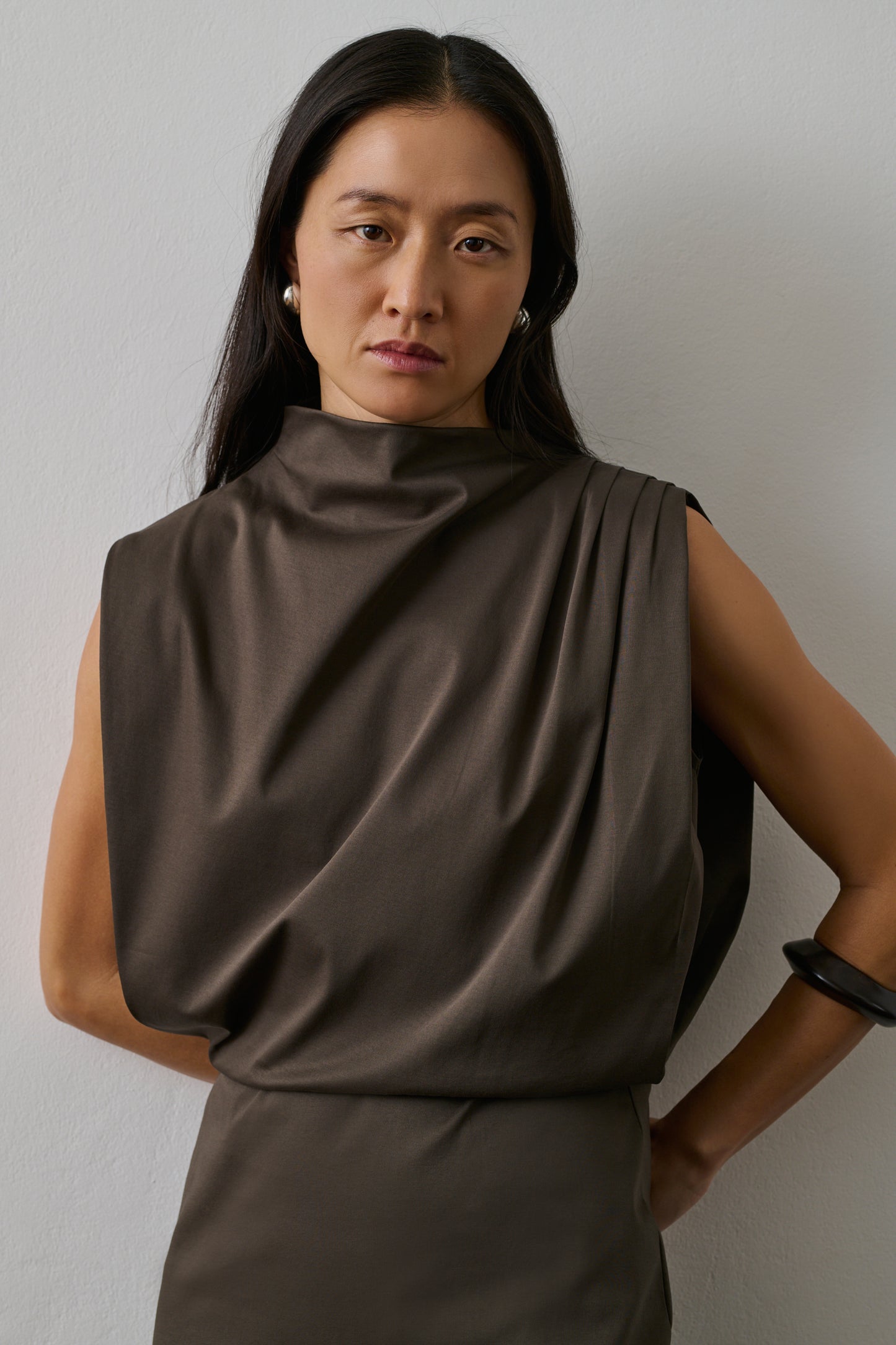 Robe Gemma - Marron/Taupe - Coton - Femme