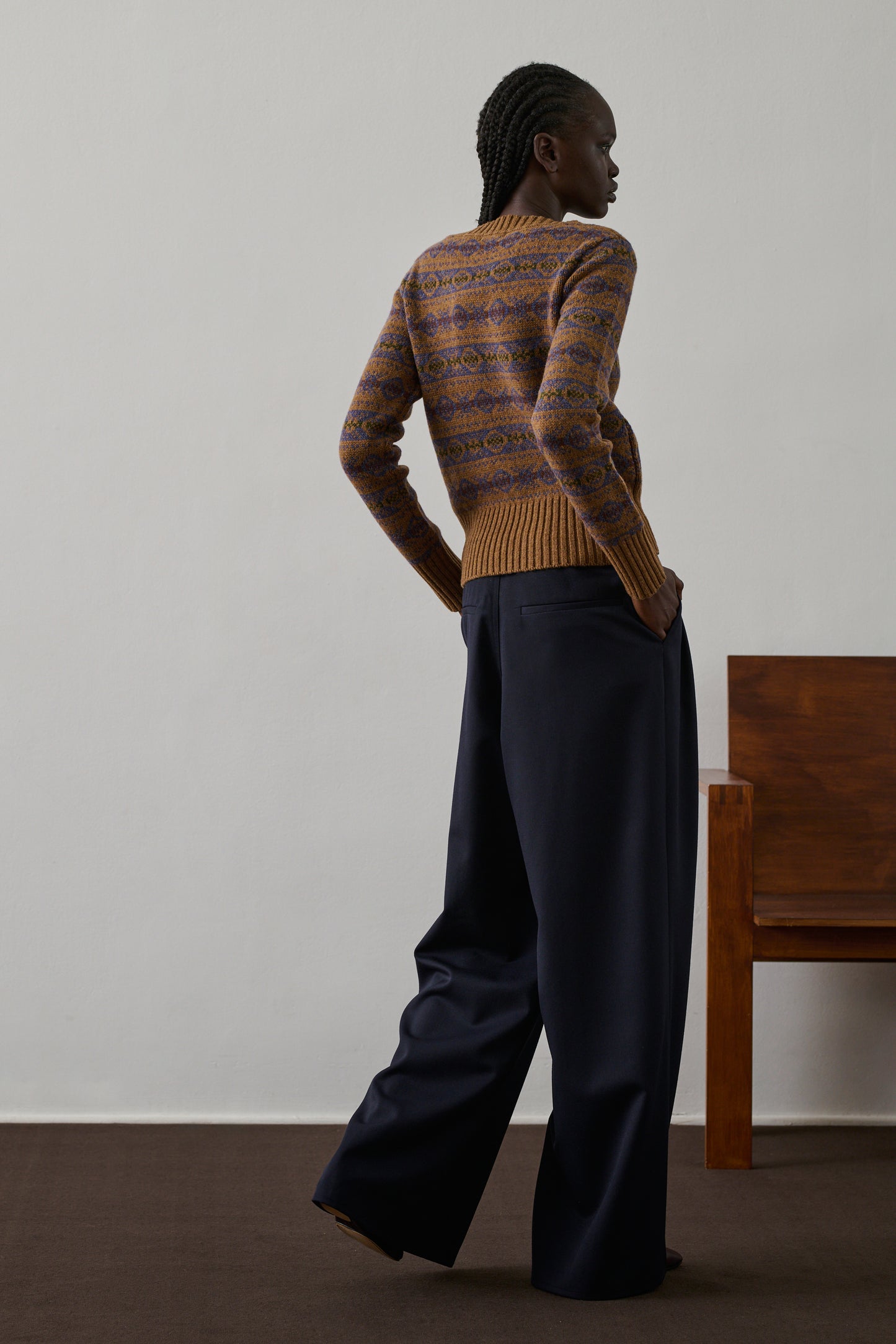 Pull Gipsy - Camel/Violet - Laine - Femme