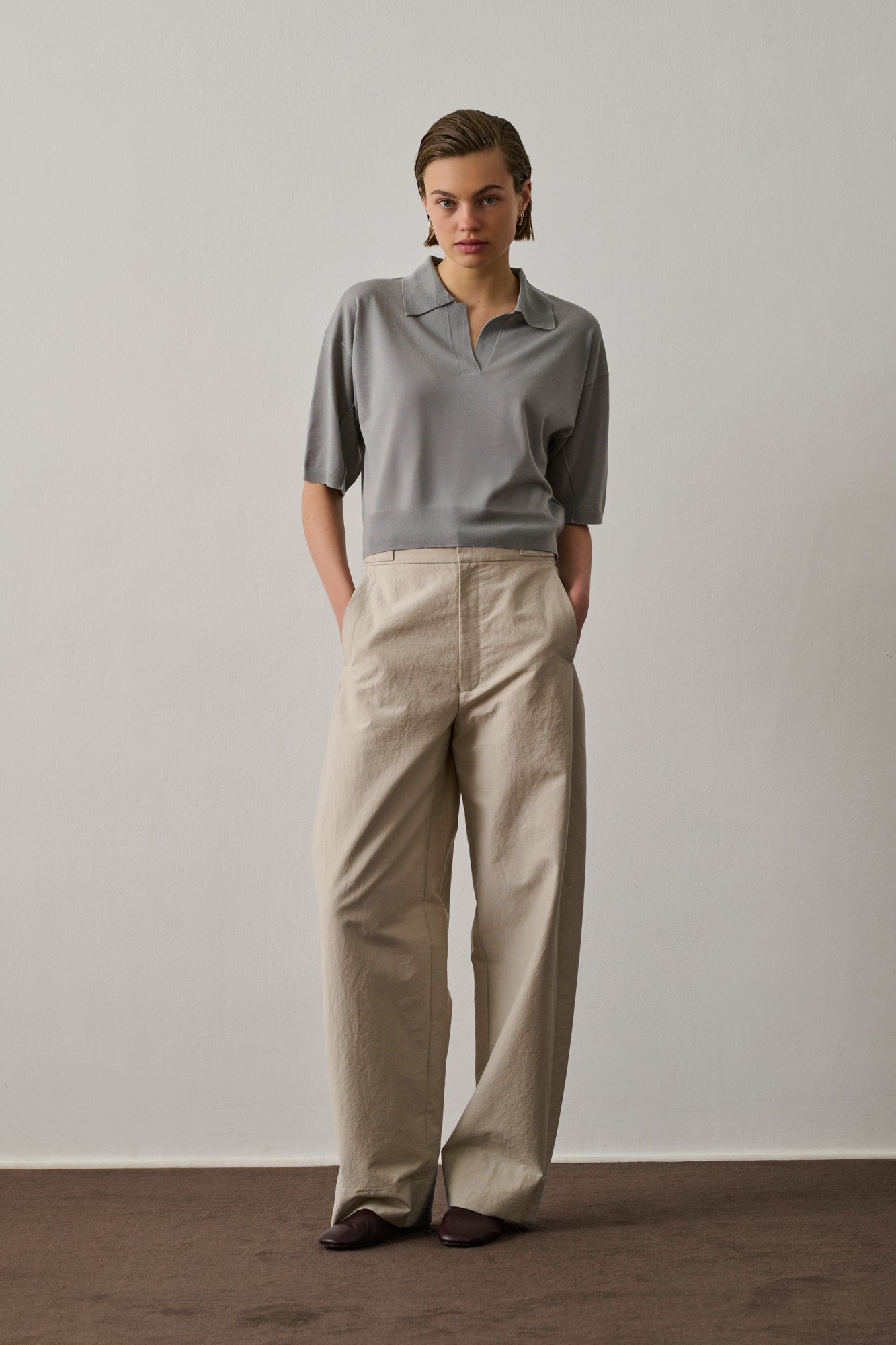 Pantalon Wally - Craie - Coton - Femme