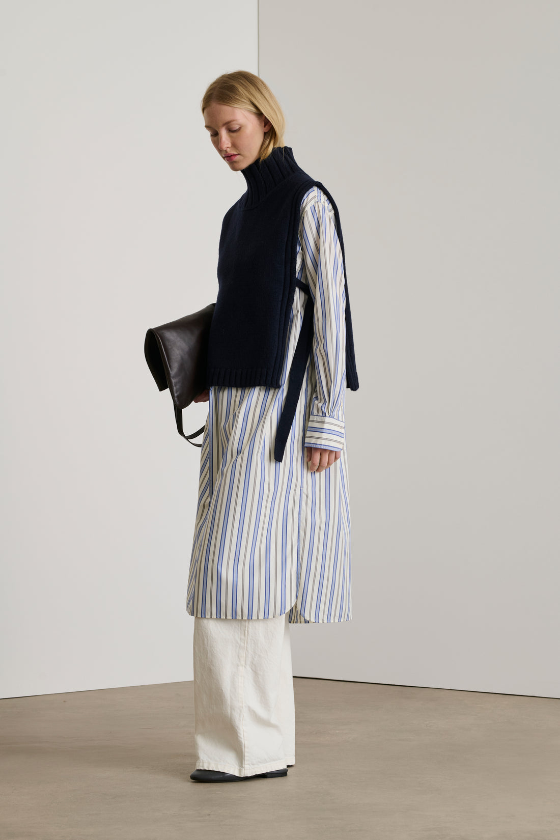 Pull Or - Navy - Laine - Femme