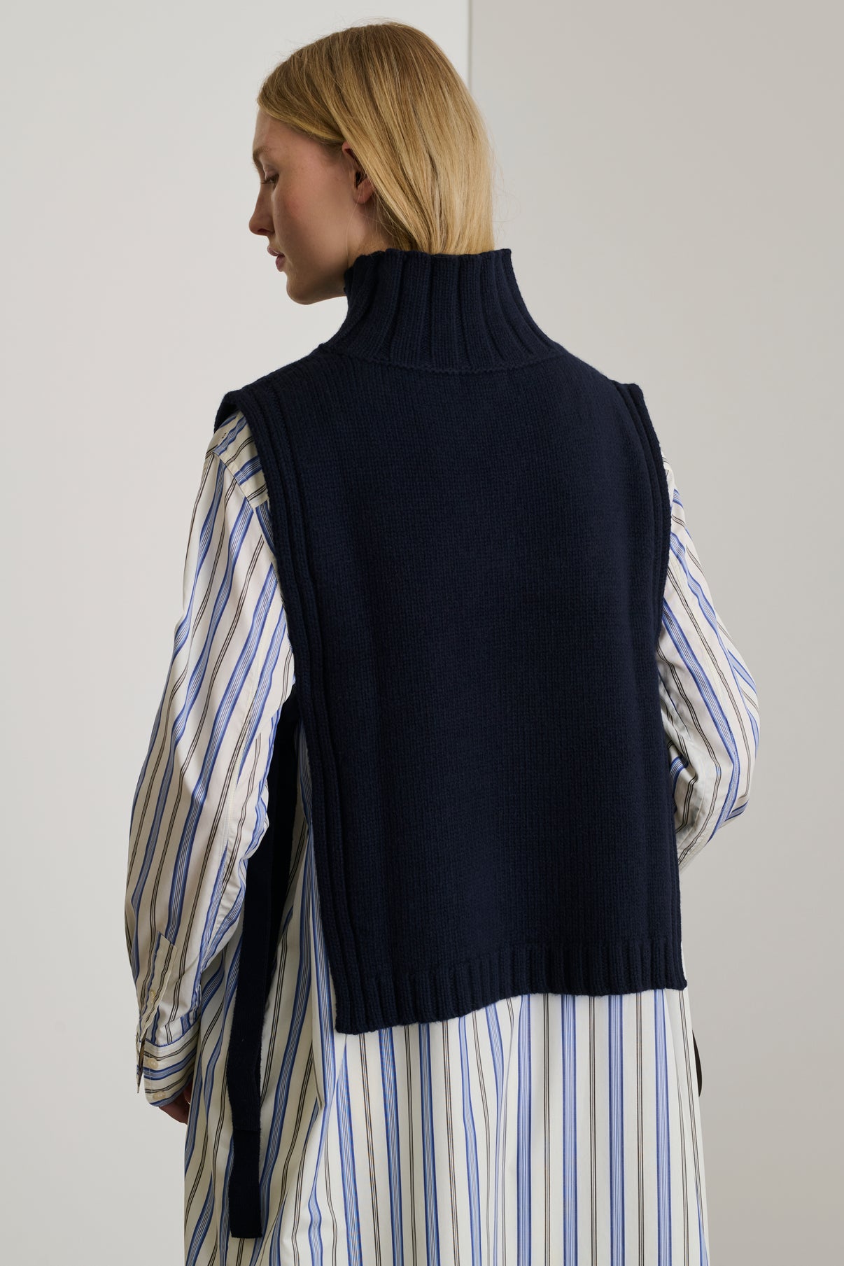 Pull Or - Navy - Laine - Femme vue 3
